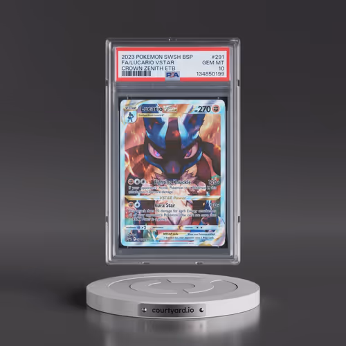 2023 Pokémon Swsh Black Star Promo #291 Lucario Vstar - Full Art Crown Zenith Elite Trainer Box (PSA