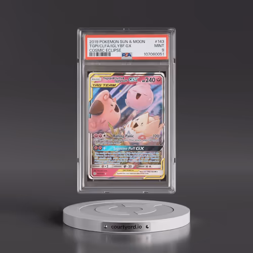 2019 Pokémon Sun & Moon Cosmic Eclipse #143 Togepi & Cleffa & Igglybuff GX - Holo (PSA 9 MINT)