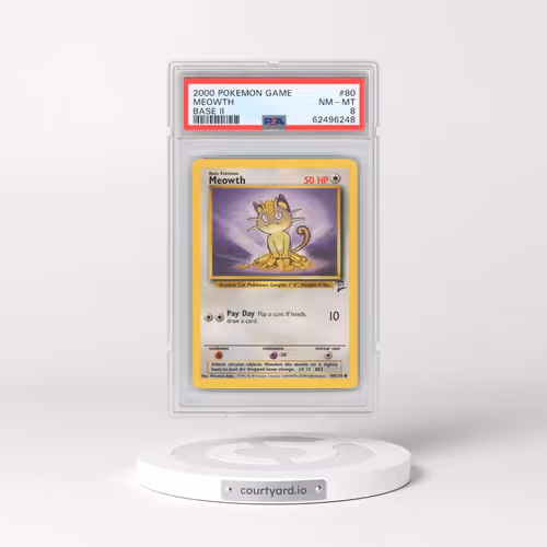 2000 Pokémon Game Base II #80 Meowth (PSA 8 NM-MT)