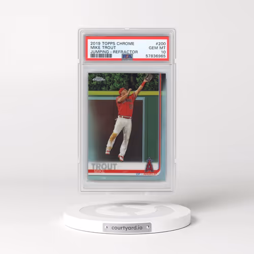 2019 Topps Chrome #200 Mike Trout - Jumping-Refractor (PSA 10 GEM MINT)