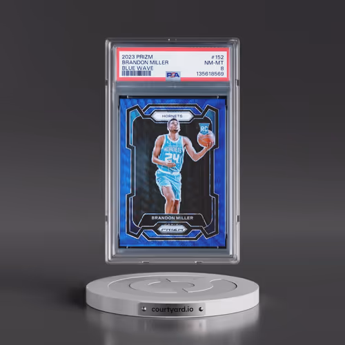 2023 Panini Prizm #152 Brandon Miller - Blue Wave (PSA 8 NM-MT)