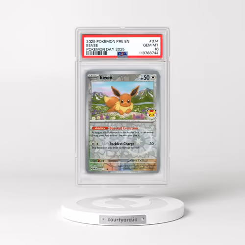2025 Pokémon Pre EN-Prismatic Evolutions #074 Eevee - Pokemon Day 2025 (PSA 10 GEM MINT)