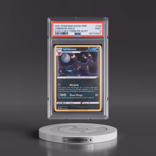 2021 Pokémon Swsh Black Star Promo #129 Umbreon - Holo Evolving Skies Three Pack Blisters (PSA 9 MIN