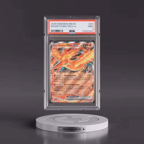 2025 Pokémon Dri EN-Destined Rivals #031 Team Rocket's Moltres EX - Holo (PSA 9 MINT)
