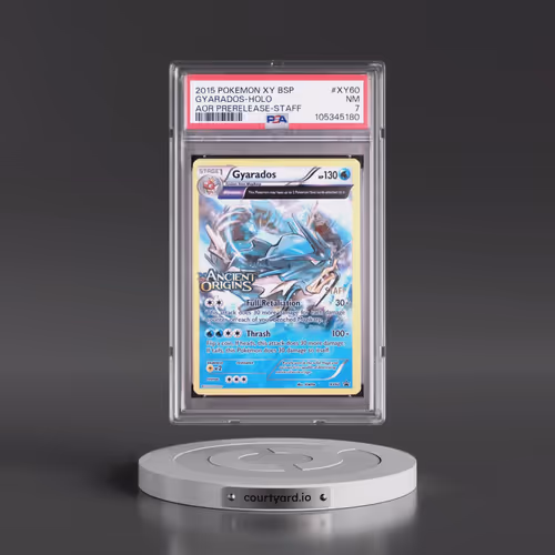 2015 Pokémon XY Black Star Promos #XY60 Gyarados - Holo Ancient Origins Prerelease-Staff (PSA 7 NM)