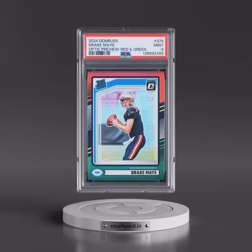 2024 Panini Donruss #379 Drake Maye - Optic Preview-Red & Green (PSA 9 MINT)