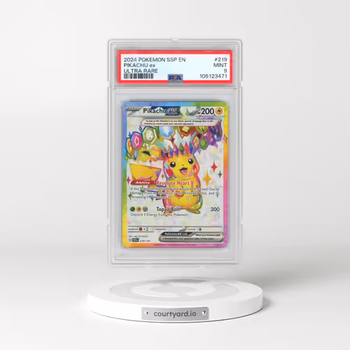 2024 Pokémon Ssp EN-Surging Sparks #219 Pikachu EX - Holo Ultra Rare (PSA 9 MINT)