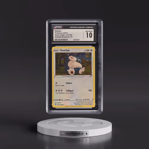 2020 Rebel Clash #141/192 Snorlax - Cosmos Holo Snorlax Knockout Tin (CGC 10 GEM MINT)