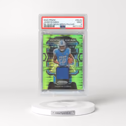 2023 Panini Prizm Rookie Gear #RGJG Jahmyr Gibbs - Neon Green Pulsar (PSA 9 MINT)