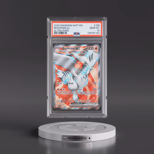 2025 Pokémon Wht EN-White Flare #158 Reshiram EX - Holo Ultra Rare (PSA 10 GEM MINT)