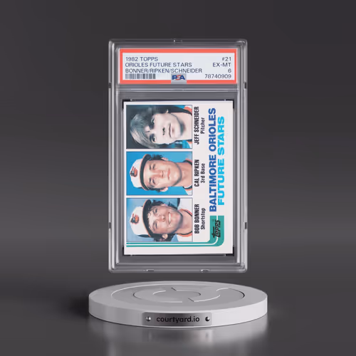 1982 Topps #21 Orioles Future Stars - Bonner/Ripken/Schneider (PSA 6 EX-MT)