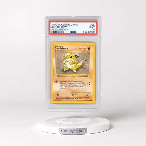 1999 Pokémon Game #62 Sandshrew - Shadowless (PSA 9 MINT)