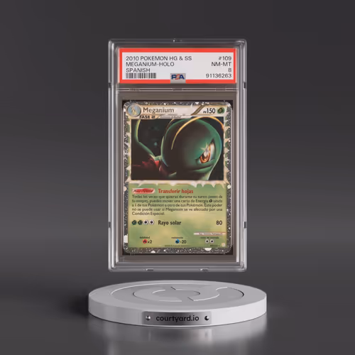 2010 Pokémon Heartgold & Soulsilver #109 Meganium - Holo (PSA 8 NM-MT)
