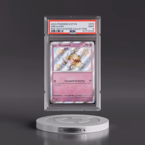 2024 Pokémon Svp EN-SV Black Star Promo #070 Greavard - Paldean Fates Tech Sticker Collection (PSA 9