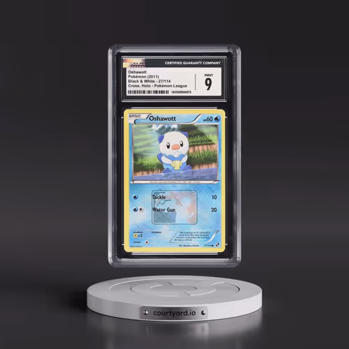 2011 Black & White #27/114 Oshawott - Crosshatch Holo (Cross. Holo) Pokémon League (CGC 9 MINT)