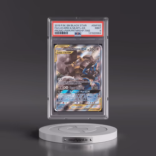 2019 Pokémon SM Black Star Promo #SM192 Lucario & Melmetal GX - Holo Full Art Power Partnership Tins