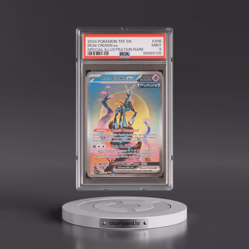 2024 Pokémon Tef EN-Temporal Forces #206 Iron Crown EX - Holo Special Illustration Rare (PSA 9 MINT)