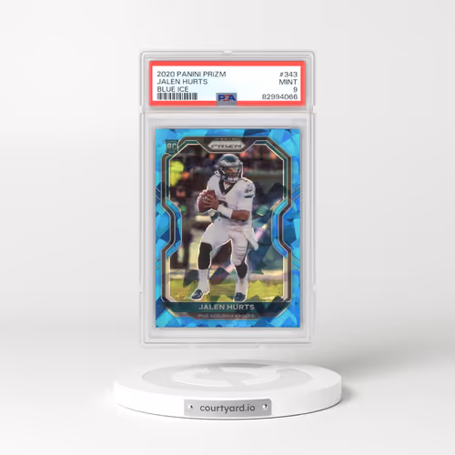 2020 Panini Prizm #343 Jalen Hurts - Blue Ice (PSA 9 MINT)