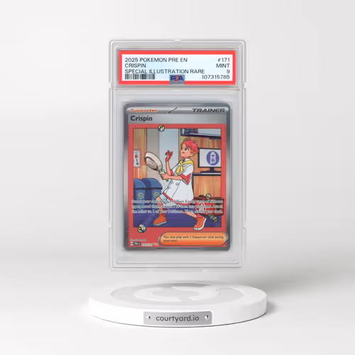 2025 Pokémon Pre EN-Prismatic Evolutions #171 Crispin - Special Illustration Rare (PSA 9 MINT)