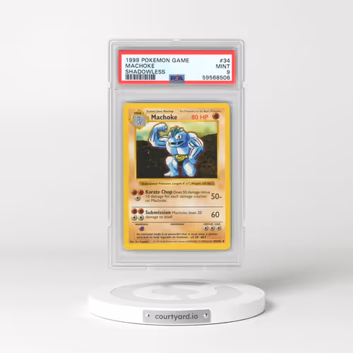 1999 Pokémon Game #34 Machoke - Shadowless (PSA 9 MINT)