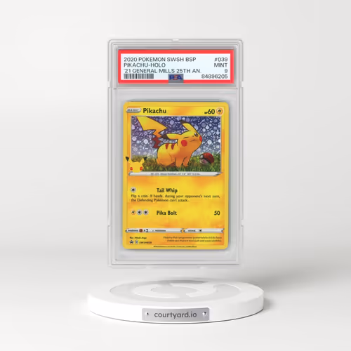 2020 Pokémon Swsh Black Star Promo #039 Pikachu - Holo 2021 General Mills 25th Anniversary (PSA 9 MINT)