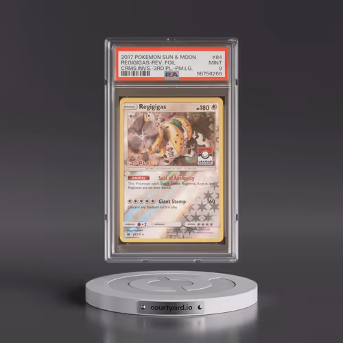 2017 Pokémon Sun & Moon Crimson Invasion #84 Regigigas - Reverse Foil 3rd Place-Pokemon League (PSA