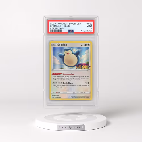 2020 Pokémon Swsh Black Star Promo #068 Snorlax - Holo Prerelease (PSA 9 MINT)