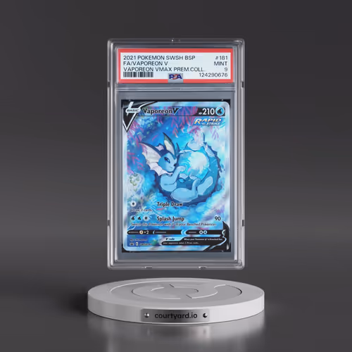 2021 Pokémon Swsh Black Star Promo #181 Vaporeon V - Holo Full Art Vaporeon Vmax Premium Collection