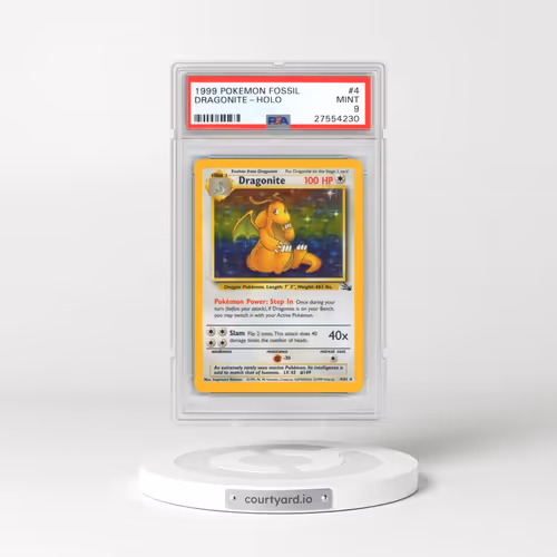 1999 Pokémon Fossil #4 Dragonite - Holo (PSA 9 MINT)