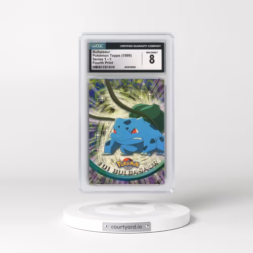 1999 Series 1 (Oval Nintendo Seal) #1 Bulbasaur - Fourth Print (Red Logo) (CGC 8 NM-MT)