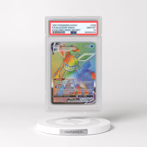 2021 Pokémon Sword & Shield Evolving Skies #208 Glaceon Vmax - Full Art Secret (PSA 10 GEM MINT)
