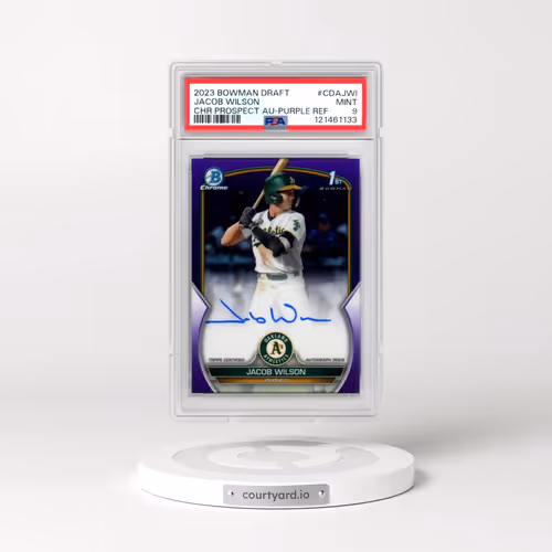 2023 Bowman Draft Chrome Prospect Autograph #CDAJWI Jacob Wilson - Purple Refractor (PSA 9 MINT)