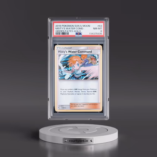2019 Pokémon Sun & Moon Hidden Fates #63 Misty's Water Command - Holo (PSA 8 NM-MT)