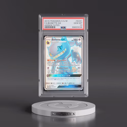 2019 Pokémon Sun & Moon Hidden Fates #SV61 Banette GX - Holo Full Art (PSA 10 GEM MINT)