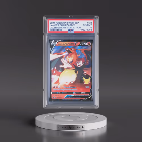 2021 Pokémon Swsh Black Star Promo #133 Lance's Charizard V - Holo Celebrations Collection (PSA 10 G
