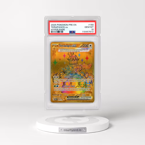 2025 Pokémon Pre EN-Prismatic Evolutions #180 Terapagos EX - Holo Hyper Rare (PSA 10 GEM MINT)