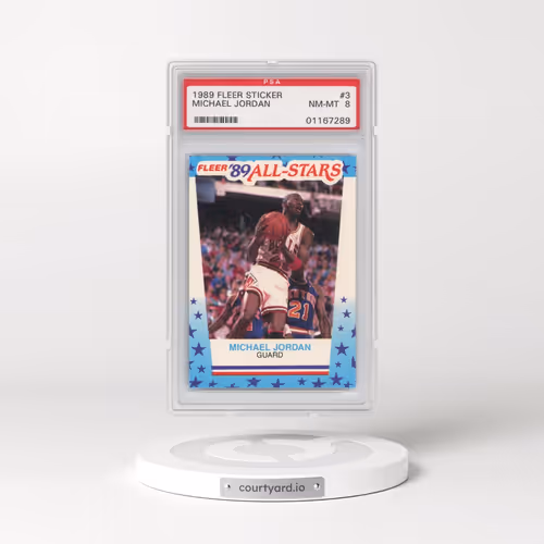 1989 Fleer Sticker #3 Michael Jordan (PSA 8 NM-MT)