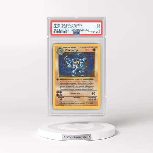 1999 Pokémon Game #8 Machamp - 1st Edition Holo Shadowless (PSA 5 EX)