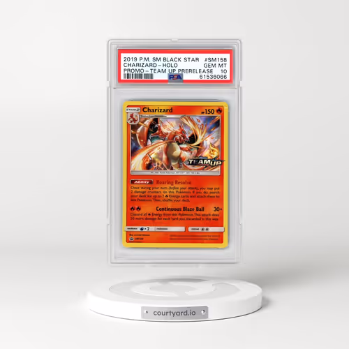 2019 Pokémon SM Black Star Promo #SM158 Charizard - Holo Team Up Prerelease (PSA 10 GEM MINT)
