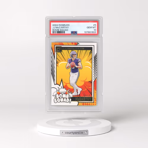 2024 Panini Donruss Bomb Squad #5 JJ McCarthy (PSA 10 GEM MINT)