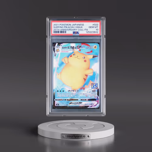 2021 Pokémon 25th Anniversary Collection #022 Surfing Pikachu Vmax - Full Art (PSA 10 GEM MINT)