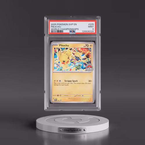 2025 Pokémon Svp EN-SV Black Star Promo #225 Pikachu - World Championships (PSA 9 MINT)