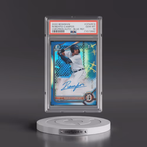 2022 Bowman Chrome Prospect Autographs #CPARCS Roberto Campos - Blue Refractor (PSA 10 GEM MINT)