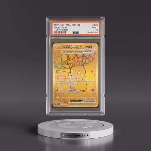 2025 Pokémon Pre EN-Prismatic Evolutions #179 Pikachu EX - Holo Hyper Rare (PSA 9 MINT)