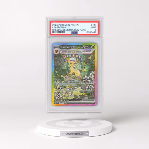 2025 Pokémon Pre EN-Prismatic Evolutions #144 Leafeon EX - Holo Special Illustration Rare (PSA 9 MIN