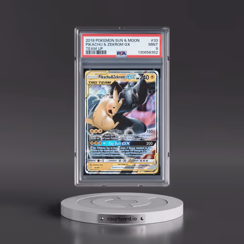 2019 Pokémon Sun & Moon Team Up #33 Pikachu & Zekrom GX - Holo (PSA 9 MINT)