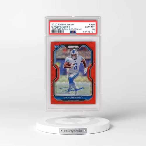 2020 Panini Prizm #358 D'Andre Swift - Autograph-Red Wave (PSA 10 GEM MINT)