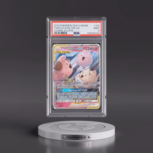 2019 Pokémon Sun & Moon Cosmic Eclipse #143 Togepi & Cleffa & Igglybuff GX - Holo (PSA 9 MINT)