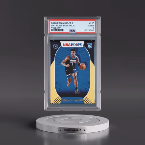 2020 Panini Hoops #216 Anthony Edwards - Yellow (PSA 9 MINT)