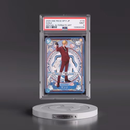 2025 One Piece Japanese OP11-A Fist of Divine Speed #119 Sanji - Special Alternate Art (PSA 9 MINT)